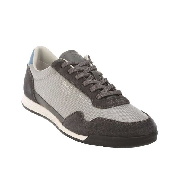 Boss Mens Titanium Leather Sneakers / Gray